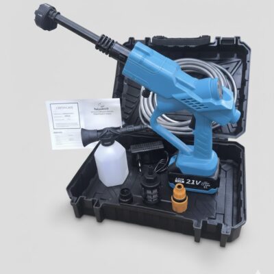 Taşınabilir 21V şarjlı basınçlı yıkama makinesi seti – akülü portatif yüksek basınçlı su tabancası ve aksesuarları