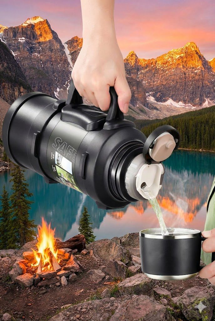 Termos Paslanmaz Çelik Kampçı | 2L, 3L, 4L | 48 Saat Sıcak Soğuk Tutucu - Görsel 5