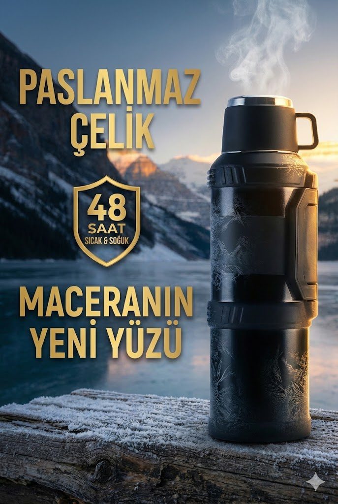 Termos Paslanmaz Çelik Kampçı | 2L, 3L, 4L | 48 Saat Sıcak Soğuk Tutucu - Görsel 4